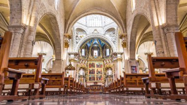 Valencia, İspanya 02 Aralık 2016: İç katedral Valencia