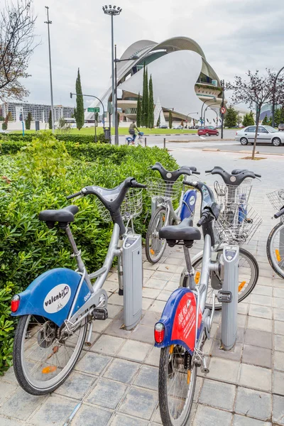 Valencia, Spain - December 01, 2016: Public city bikes Valencia — Stock Photo, Image