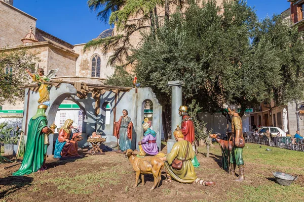 stock image Valencia,Spain December 02, 2016: Nativity scene in front of  Cathedral Valencia