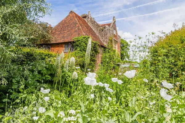 Bahar sırasında renkli İngiliz Kalesi bahçede Sussex, İngiltere