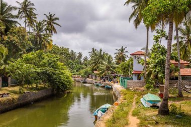 Manzara Hollandalı kanal Negombo, Sri Lanka