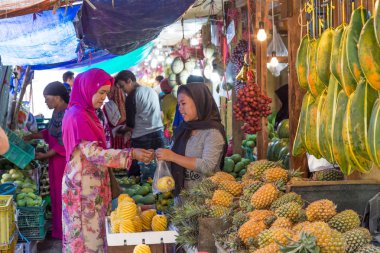 Endonezya'da sebze marktet Surabaya