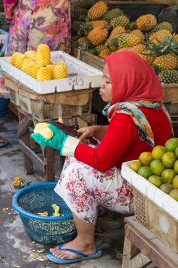 Endonezya'da sebze marktet Surabaya