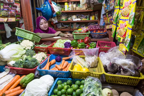 Mercado de verduras Surabaya en Indonesia — Foto de Stock