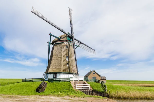 Nederlandsk vindmølle Texel i Nederland – stockfoto