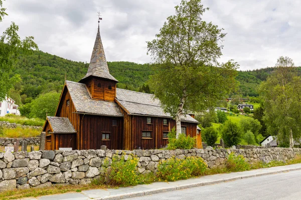 Old Wooden Norwegian stave church — Stock Photo, Image
