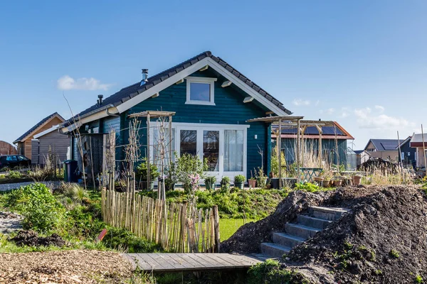 Casas ecológicas em Almere Holanda Imagens Royalty-Free