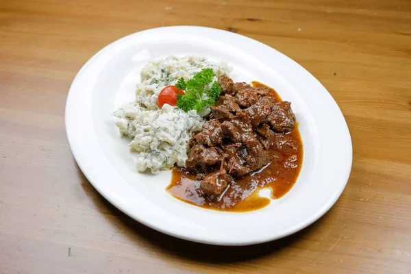 Beef dish in a restaurant