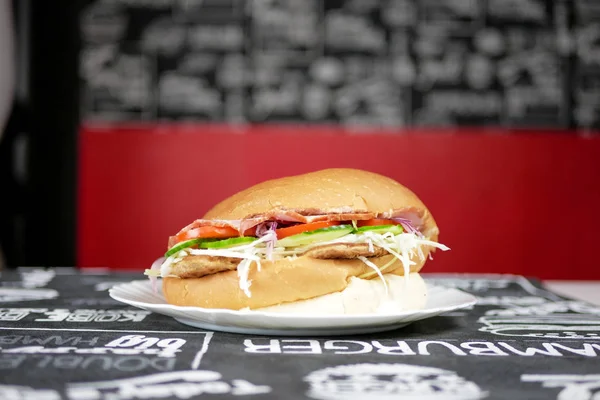 Hamburguesa Con Carne Restaurante — Foto de Stock