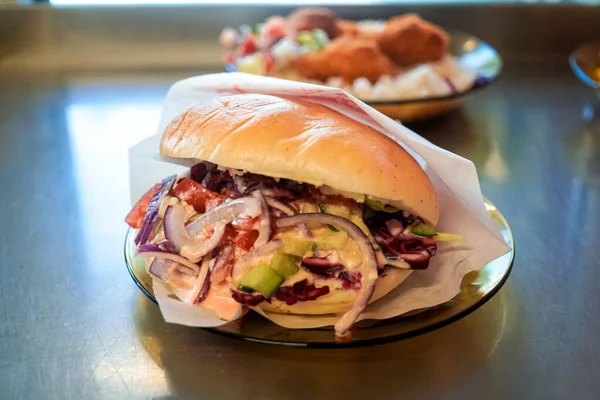 Hamburguesa Con Carne Restaurante — Foto de Stock