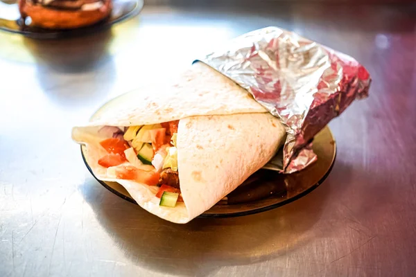 Close View Tasty Fast Food Meal Restaurant Table — Stock Photo, Image