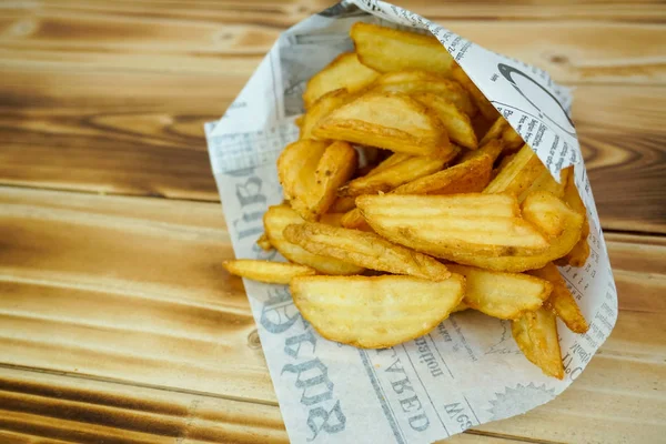 Close View Tasty French Fries Restaurant Table — Stock Photo, Image