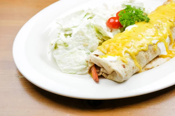 Nahsicht Auf Köstliches Hauptgericht Restaurant — Stockfoto