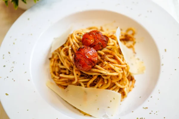 Pasta Restaurantbord – stockfoto