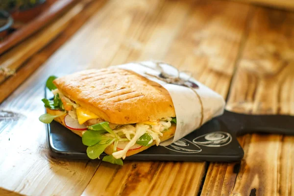 Sandwich Restaurant Table — Stock Photo, Image