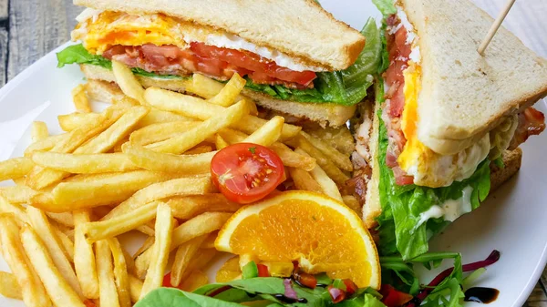 Sandwich Una Mesa Restaurante — Foto de Stock