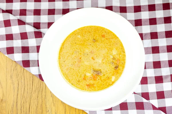 Soupe Sur Une Table Restaurant — Photo