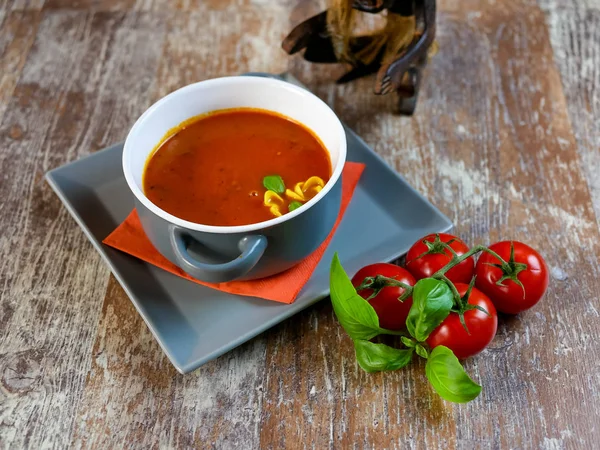 Soup on a restaurant table — Stock Image Soup Restaurant Table Stock Image