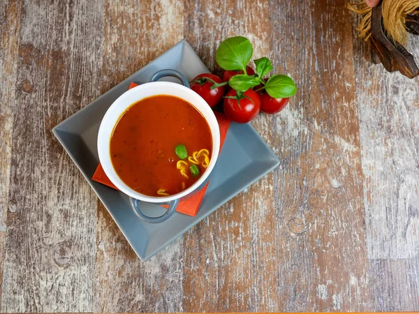 Soup on a restaurant table — Stock Image Soup Restaurant Table Royalty Free Stock Images