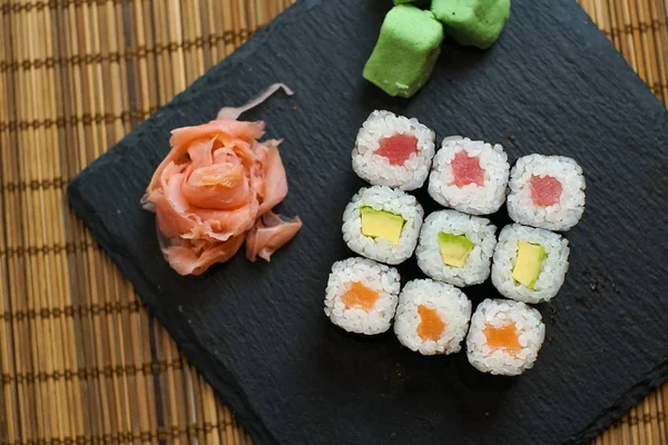 Sushi on a restaurant table