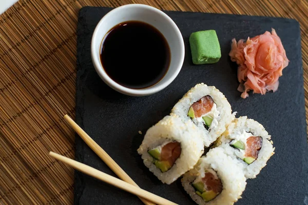 Sushi on a restaurant table