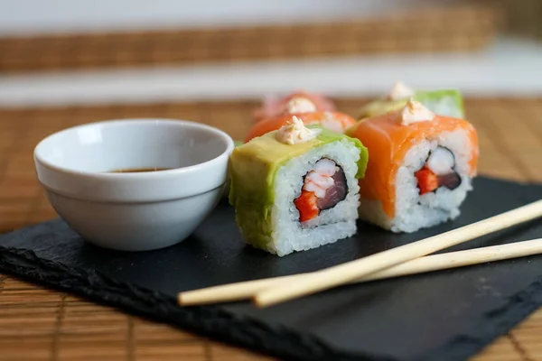 Sushi on a restaurant table