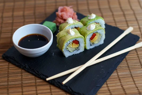 Sushi on a restaurant table