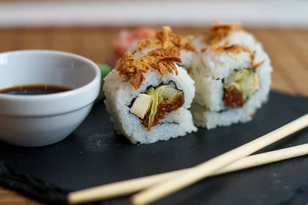 Sushi on a restaurant table