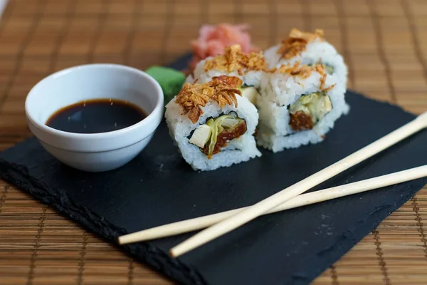 Sushi on a restaurant table