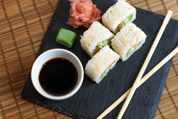 Sushi on a restaurant table