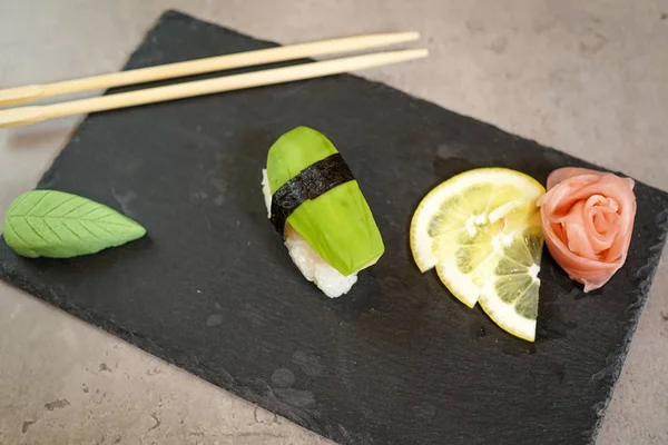 Sushi on a restaurant table