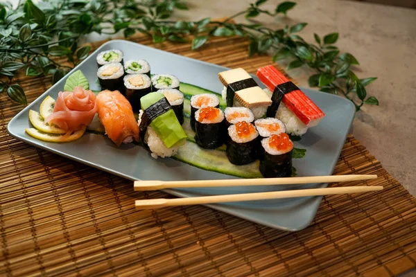 Sushi on a restaurant table