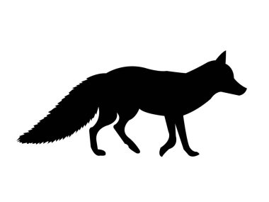 Beyaz arkaplanda Fox silueti