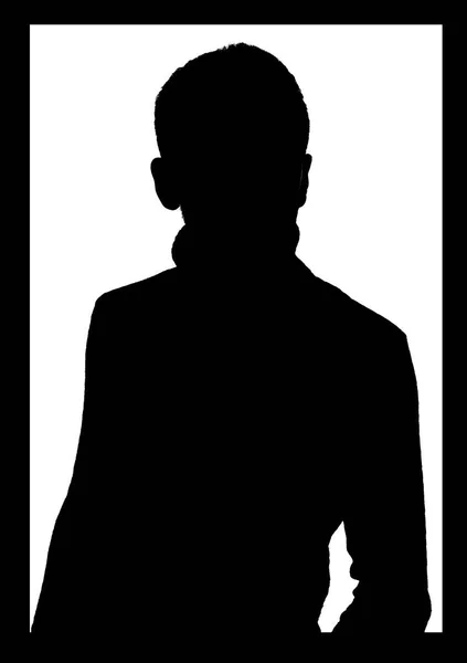 Male Silhouette White Background — Stock Photo, Image