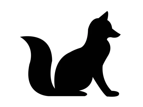 Fox Silhouet Witte Achtergrond — Stockfoto