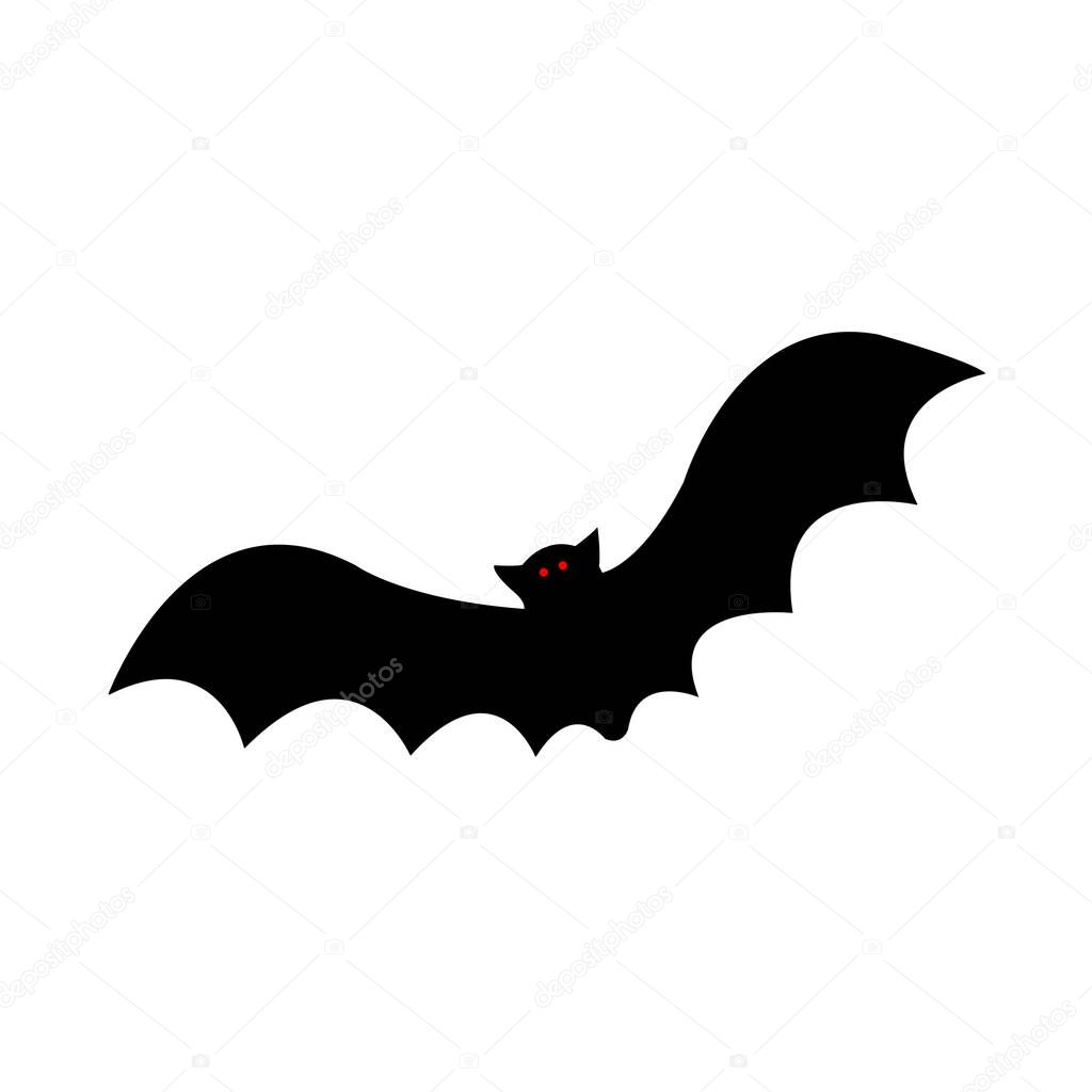 Red Eyed Bat Flying On Halloween