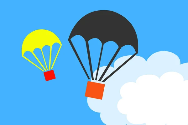Springen Met Parachute Parachutespringen Parachute — Stockfoto