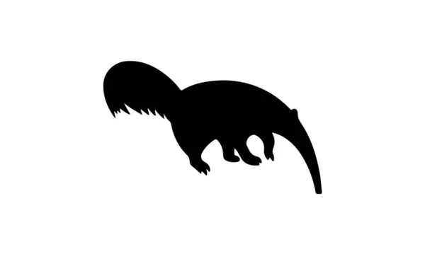 Anteater Silhouette White Background — Stock Photo, Image