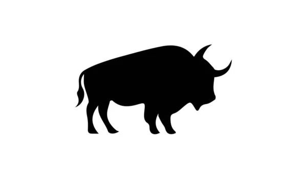 Bull Sylwetka Białym Tle — Zdjęcie stockowe