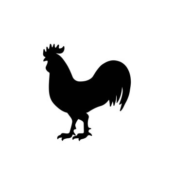 Beyaz Arkaplanda Rooster Silueti