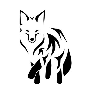 Beyaz arkaplanda Fox silueti
