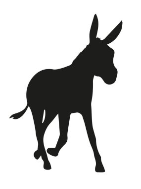 Beyaz arkaplanda eşek silueti