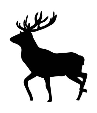 Beyaz arka planda geyik silueti.