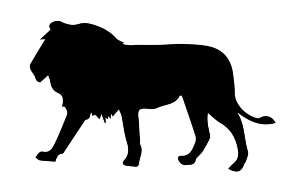 Lion Silhouette Weißer Hintergrund König Der Wälder — Stockfoto