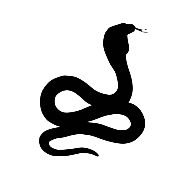 Snake Silhouette Sfondo Bianco Foto Stock