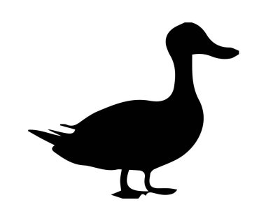 Beyaz arkaplanda ördek silueti