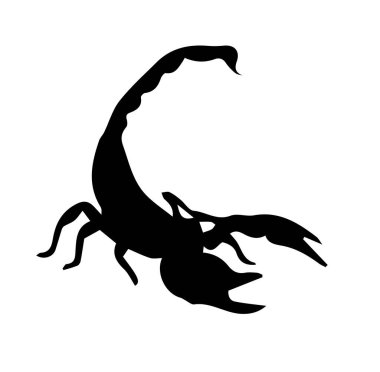 Beyaz arkaplanda yengeç silueti