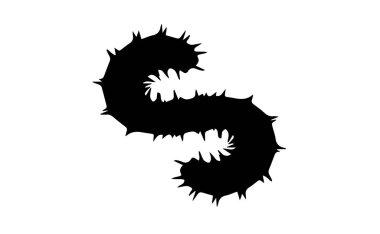 Beyaz arkaplanda solucan silueti