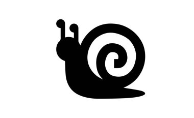 Beyaz arkaplanda salyangoz silueti