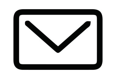 Beyaz arkaplana sembol gönder, e- posta gönder